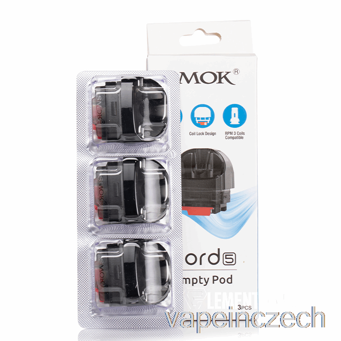 Smok Nord 5 Náhradních Podů 5ml Plnitelných Pod Vape Bez Nikotinu